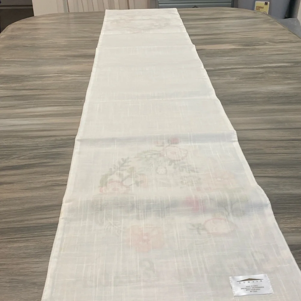 NEW Embroidered Floral Easter Table Runner by Domain Bunnies Eggs & Floral